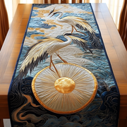 Crane Couple Quilted Table Runner Home Decorations Christmas Gifts For Couples - Bancroftclothings