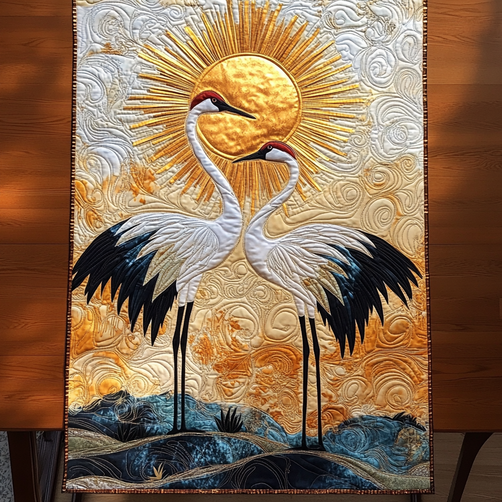 Crane Quilted Table Runner Best Christmas Gifts For Couples Housewarning - Bancroftclothings