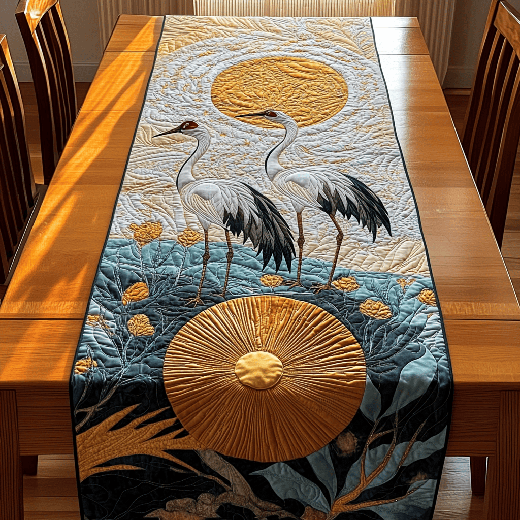 Crane Quilted Table Runner Christmas Gifts For Couples Parents Ideas - Bancroftclothings