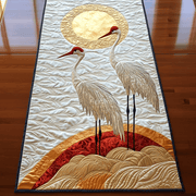 Cranes in Sunset Quilted Table Runner Home Decorations Christmas Gifts For Family Ideas - Bancroftclothings