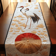 Cranes in Sunset Quilted Table Runner Home Decorations Christmas Gifts For Mom Dad Xmas - Bancroftclothings
