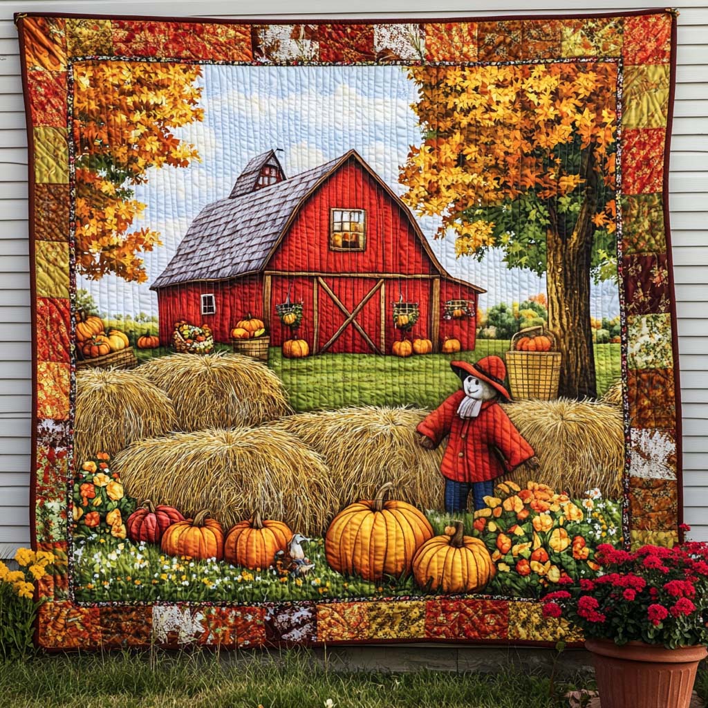 Crisp Forest Morning Quilted Blanket Fall Theme Blanket Best Family Presents For Christmas - Bancroftclothings