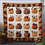 Crisp Pumpkin Air Quilted Blanket Cute Fall Throw Blankets Beach Related Gift Ideas - Bancroftclothings