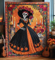 Dance of the Dead Quilted Blanket Day Of The Dead Blanket Gifts For The Family Christmas - Bancroftclothings