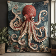 Dark Water Phantom Quilted Blanket Nice Throw Blanket Cool Octopus Gifts - Bancroftclothings