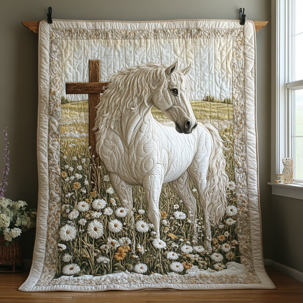Divine Meadow Quilted Blanket Cute Throw Blanket Presents For Christian Friends - Bancroftclothings