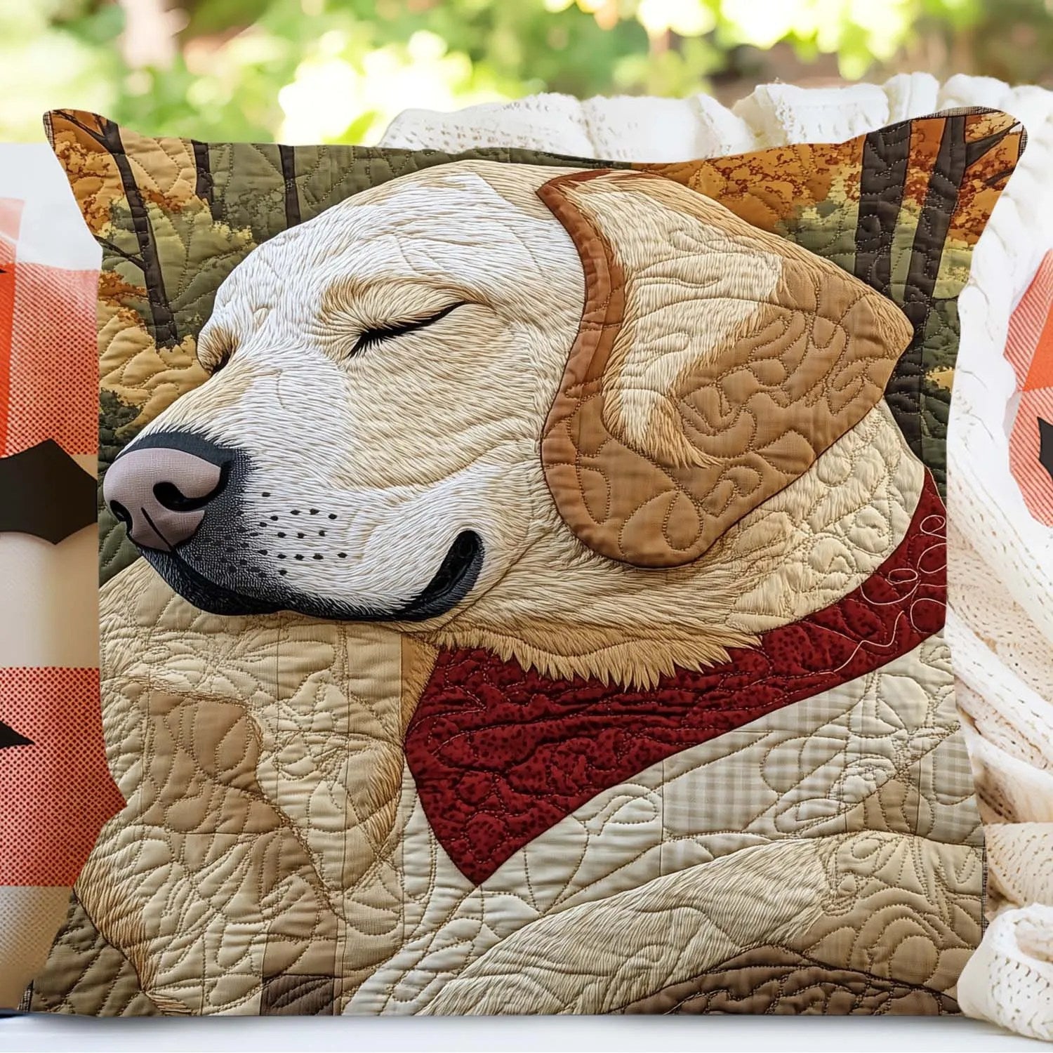 Dog Fetch In The Fields Quilted Pillow Case Animal Themed Trendy Home Decor Dog Lover Gifts - Bancroftclothings