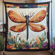 Dragonfly Wings Quilted Blanket Winter Decor Blanket Dragonfly Gifts For Mom - Bancroftclothings