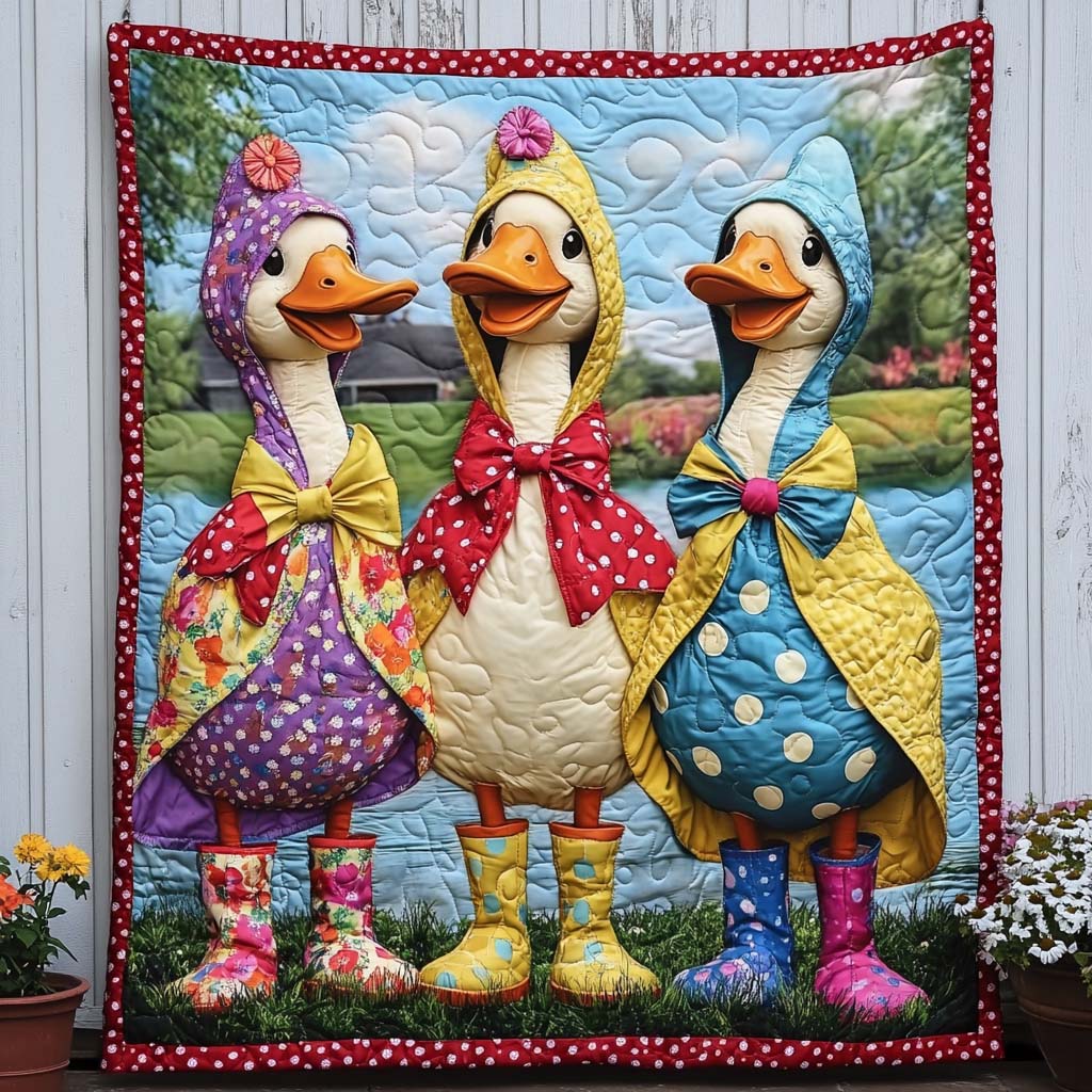 Duck Meadow Joy Quilted Blanket Bedroom Decor Family Xmas Gift Ideas - Bancroftclothings