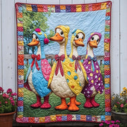 Duck Pond Serenade Quilted Blanket Best Throw Blanket Patriotic Unique Eagle Gifts - Bancroftclothings