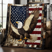 Eagle Pride Quilted Blanket Cute Throw Blanket Best Gifts For Owl Lovers - Bancroftclothings