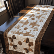 Elegant Daisy Quilted Table Runner Holiday Dining Table Runner Decorations Daisy Themed Gifts - Bancroftclothings