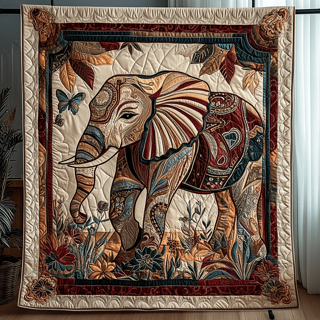 Elephant Heritage Quilted Blanket Christmas Throw Blanket Gifts For A Turtle Lover - Bancroftclothings