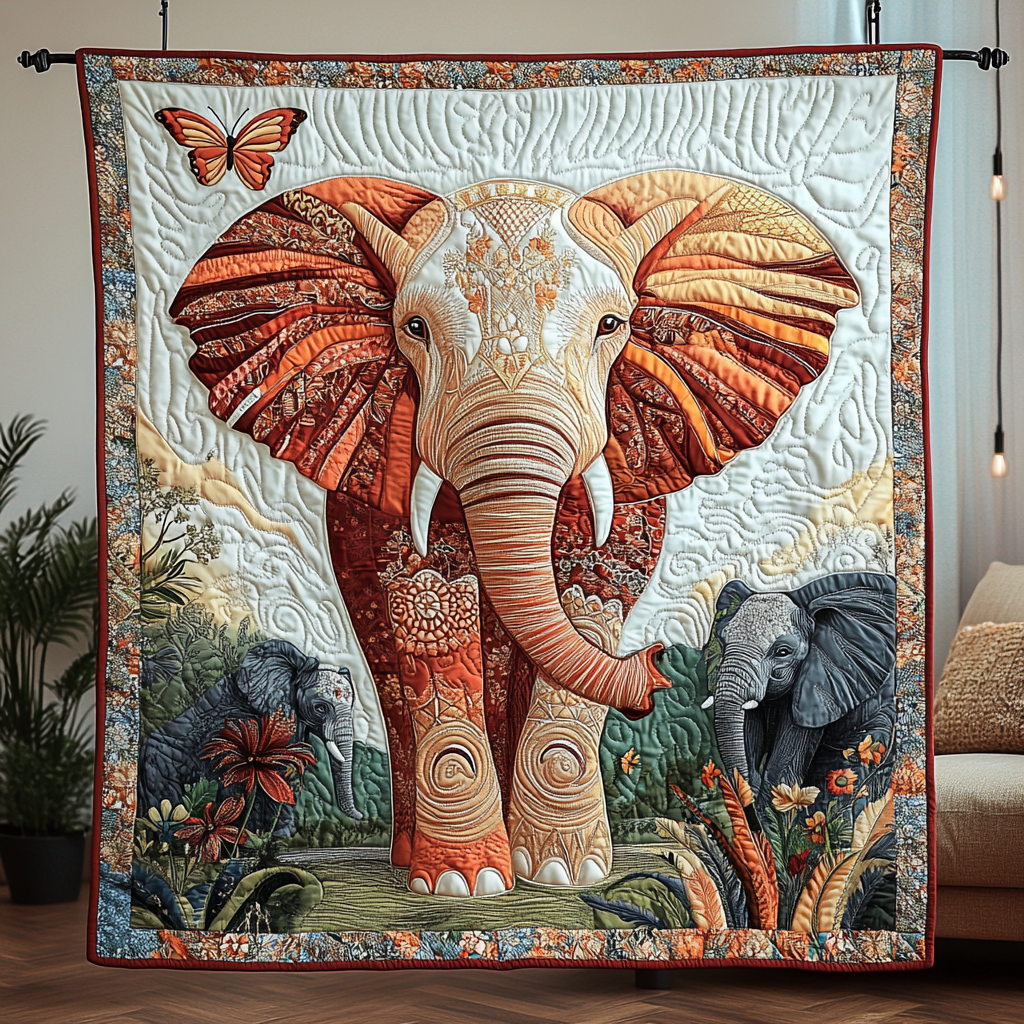 Elephant Pride Quilted Blanket Nice Throw Blanket Turtle Themed Gifts For Adults - Bancroftclothings