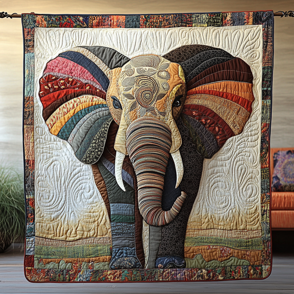 Elephant Soul Quilted Blanket Winter Decor Blanket Elephant Themed Gifts - Bancroftclothings