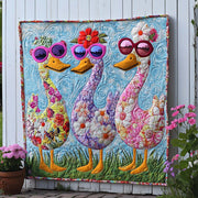 Evening Duck Song Quilted Blanket Cute Bedroom Decor Camping Gifts For Dad - Bancroftclothings