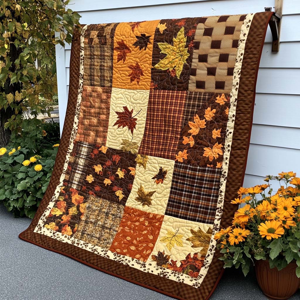 Fall Maple Magic Quilted Blanket Fall Cozy Blankets Family Xmas Gift Ideas - Bancroftclothings