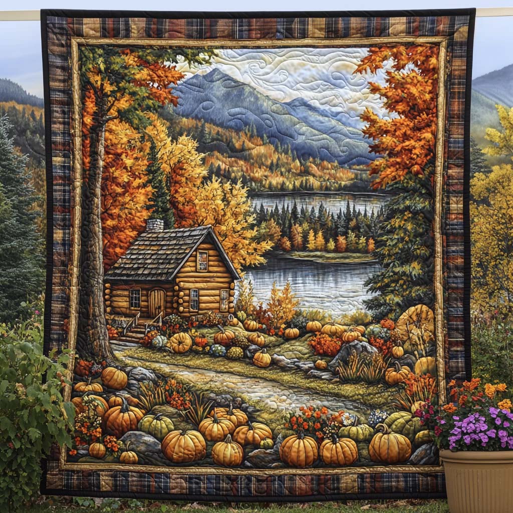 Fall Meadow Walk Quilted Blanket Fall Decor Blanket Unique Gifts For Beach Lovers - Bancroftclothings