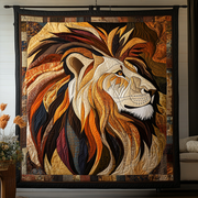 Fearless Lion Quilted Blanket Christmas Room Decor Presents For Wildlife Lovers - Bancroftclothings