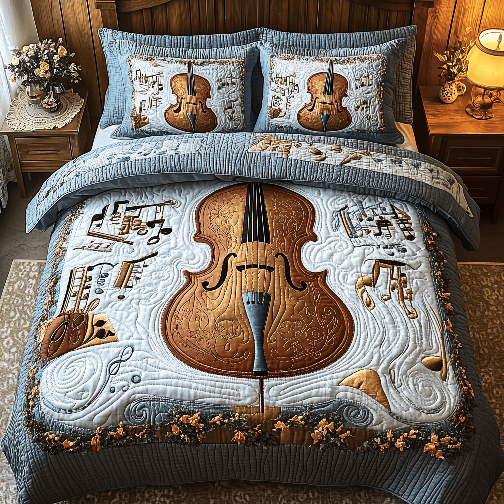 Festive Cello Quilted Bedding Set Christmas Gifts For Adult Brother - Bancroftclothings