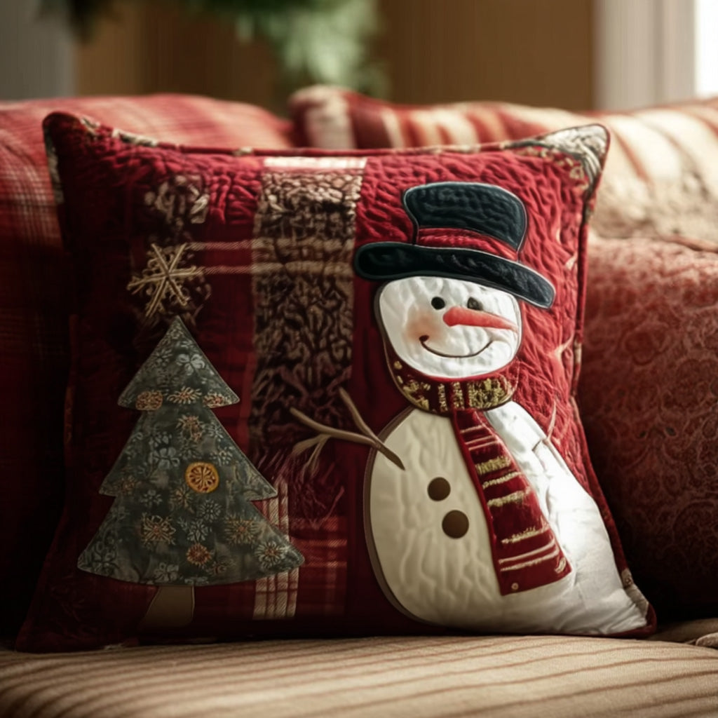 Festive Nights Quilted Pillow Case Winter Throw Pillow Covers Good Xmas Gifts For Her - Bancroftclothings