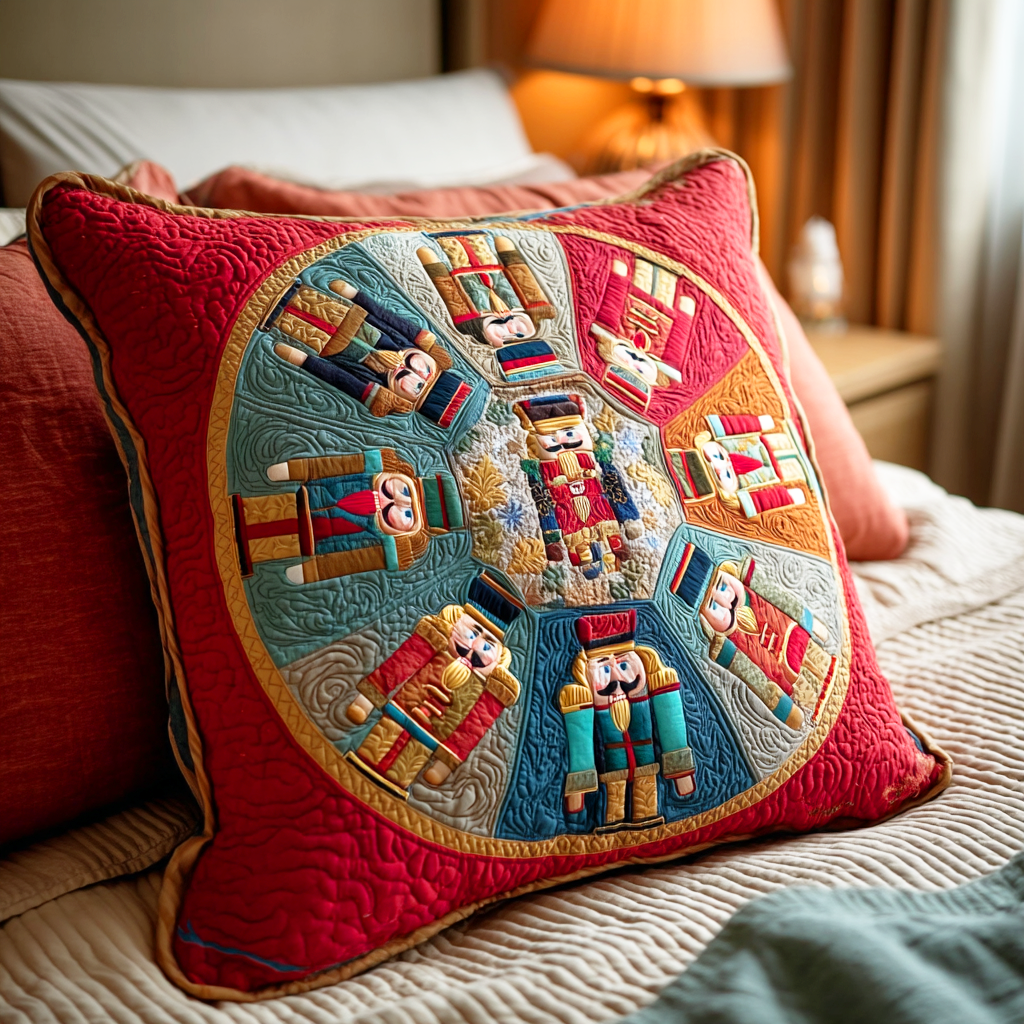 Festive Parade Quilted Pillow Case Christmas Throw Pillow Covers Best Family Christmas Gifts - Bancroftclothings