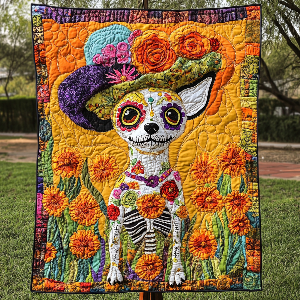 Fiesta Pup Quilted Blanket Best Couch Throw Blanket Good Family Christmas Present - Bancroftclothings