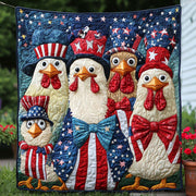 Firework Hen Family Quilted Blanket Bed Christmas Decor Birthday Present For A Farmer - Bancroftclothings