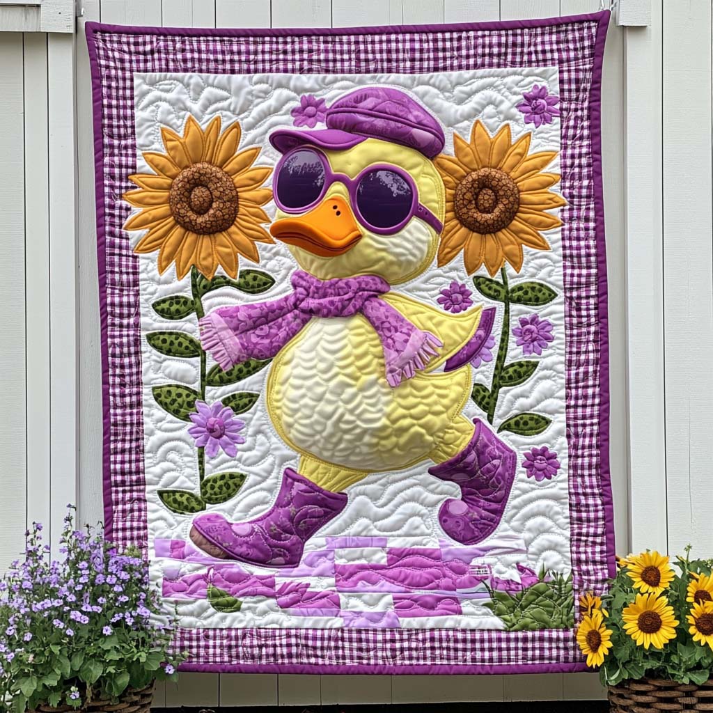 Floral Duck Walk Quilted Blanket Christmas Holiday Christmas Gifts For Duck Hunters - Bancroftclothings