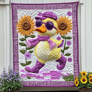 Floral Duck Walk Quilted Blanket Christmas Holiday Christmas Gifts For Duck Hunters - Bancroftclothings