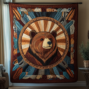 Forest Bear Quilted Blanket Christmas Holiday Best Presents For Cat Lovers - Bancroftclothings