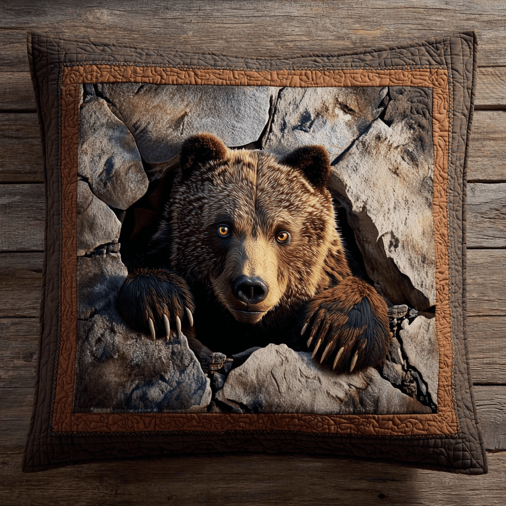 Forest Den Watcher Quilted Pillow Case Home Decor Pillow Covers Best Gifts For Wildlife Lovers - Bancroftclothings