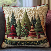 Forest Pine Tree Of Joy Quilted Pillow Case Christmas Home Decor Xmas Gift Ideas - Bancroftclothings