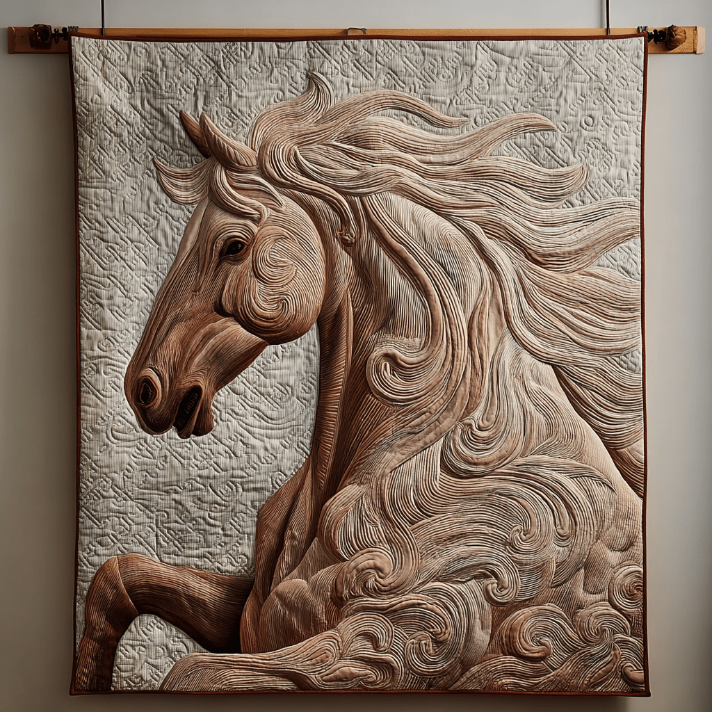 Free Spirit Horse Quilted Blanket Xmas Holiday Good LionThemed Gifts - Bancroftclothings