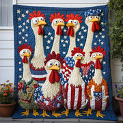 Freedom Rooster Crew Quilted Blanket Best Couch Throw Blanket Patriotic Christmas Gifts - Bancroftclothings