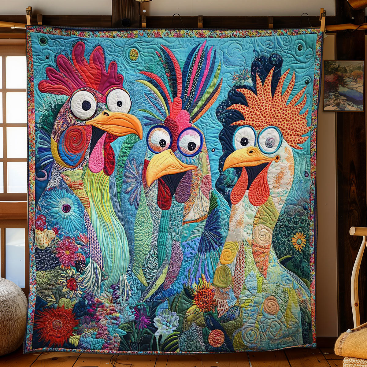 Funky Chicken Quilt Warm and Stylish Quilt Blanket for Winter Nights - Bancroftclothings