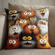 Funny Cats Quilted Pillow Case Cute Pillow Covers Best Gifts For Cat Owners - Bancroftclothings