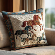 Gallop Dreams Quilted Pillow Case Home Decor Pillow Covers Western Christmas Gifts For Him - Bancroftclothings