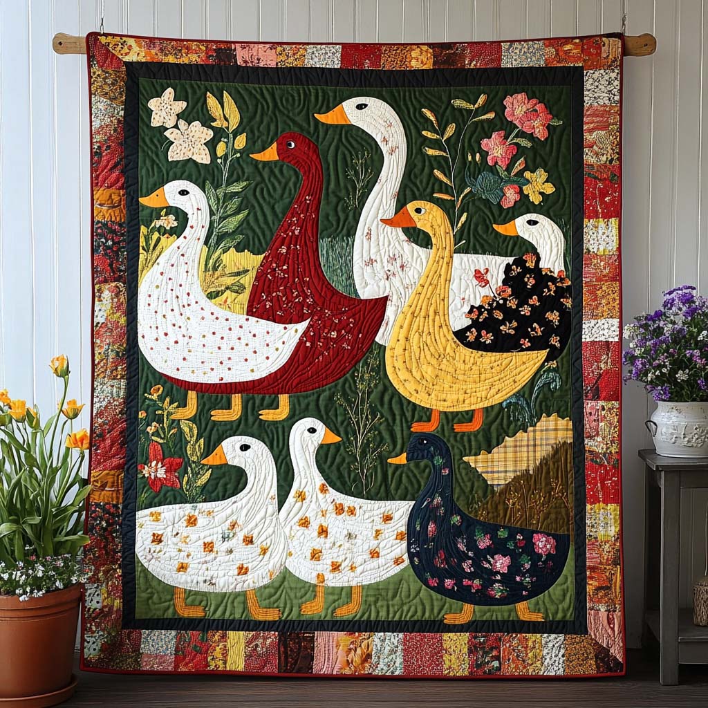Garden Duck Whisper Quilted Blanket Bedroom Xmas Decor Unique Duck Gifts - Bancroftclothings