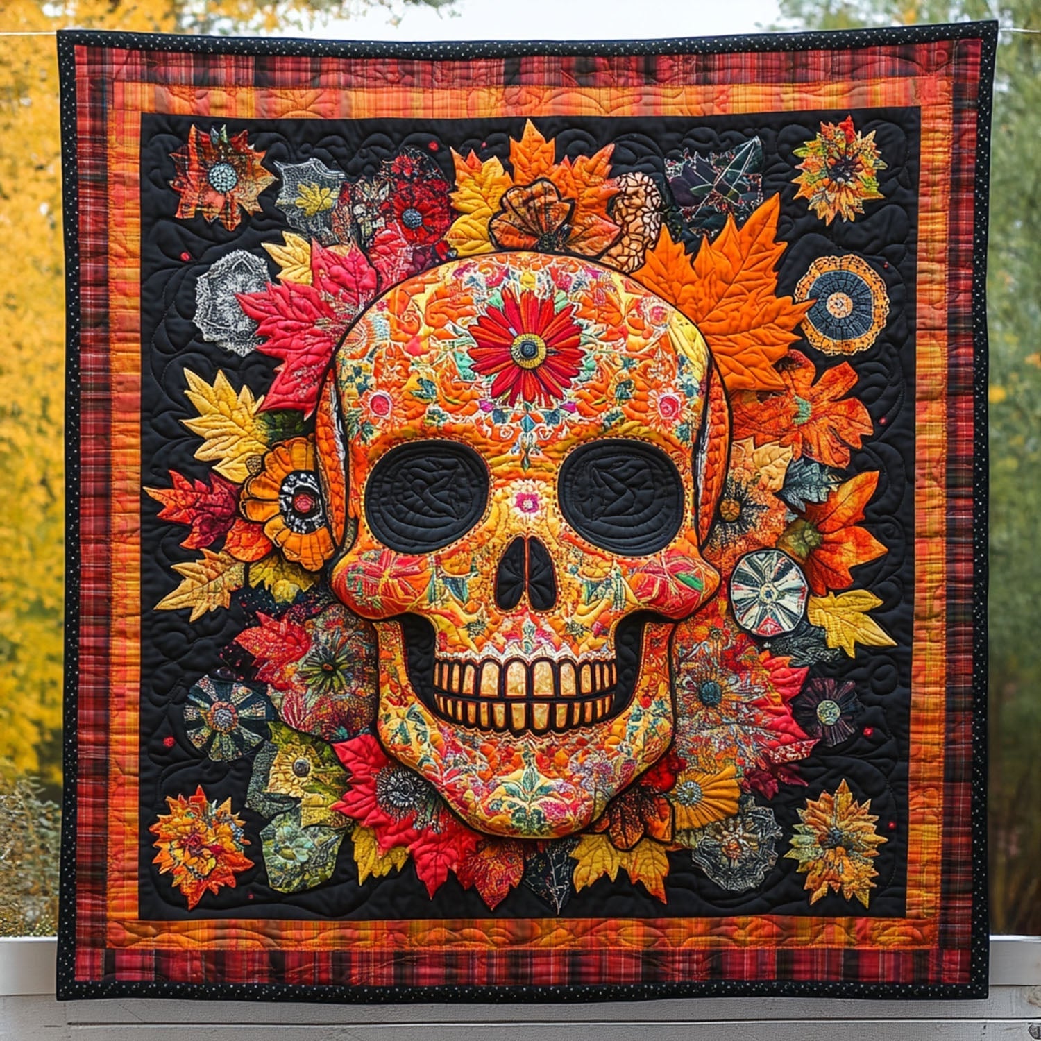 Garden of Skulls Quilted Blanket Christmas Bedroom Decor Skull Birthday Gifts - Bancroftclothings