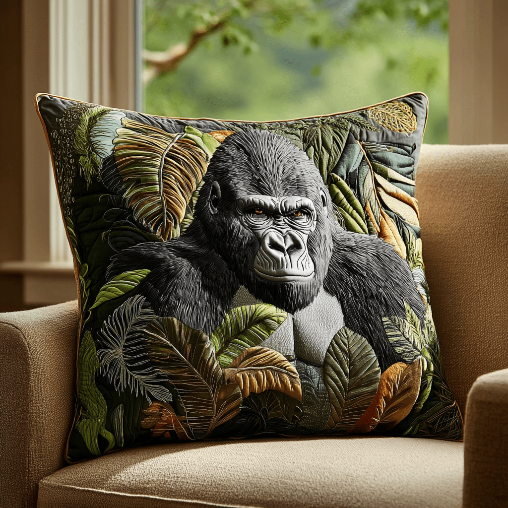 Gentle Gorilla Quilted Pillow Case Home Decor Pillow Covers Gift Ideas For Mom - Bancroftclothings