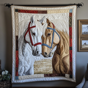 Gentle Horse Quilted Blanket Bedroom Xmas Decor Christmas Gifts For A Deer Hunter - Bancroftclothings