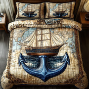 Ocean Explorer Quilted Bedding Set Duvet Cover Bedspread Gift Ideas For Ocean Lovers - Bancroftclothings