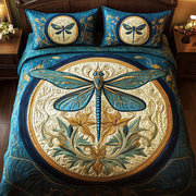 Enchanted Dragonfly Quilted Bedding Set Duvet Cover Bedspread Dragonfly Gift Items - Bancroftclothings