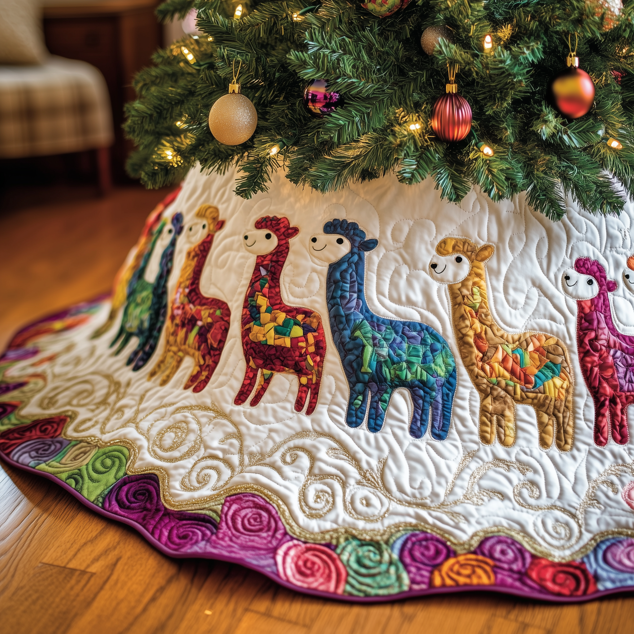 Joyful Alpaca Quilted Tree Skirt Feel the Holidays Flow with a Trusted Tree Skirt - Bancroftclothings