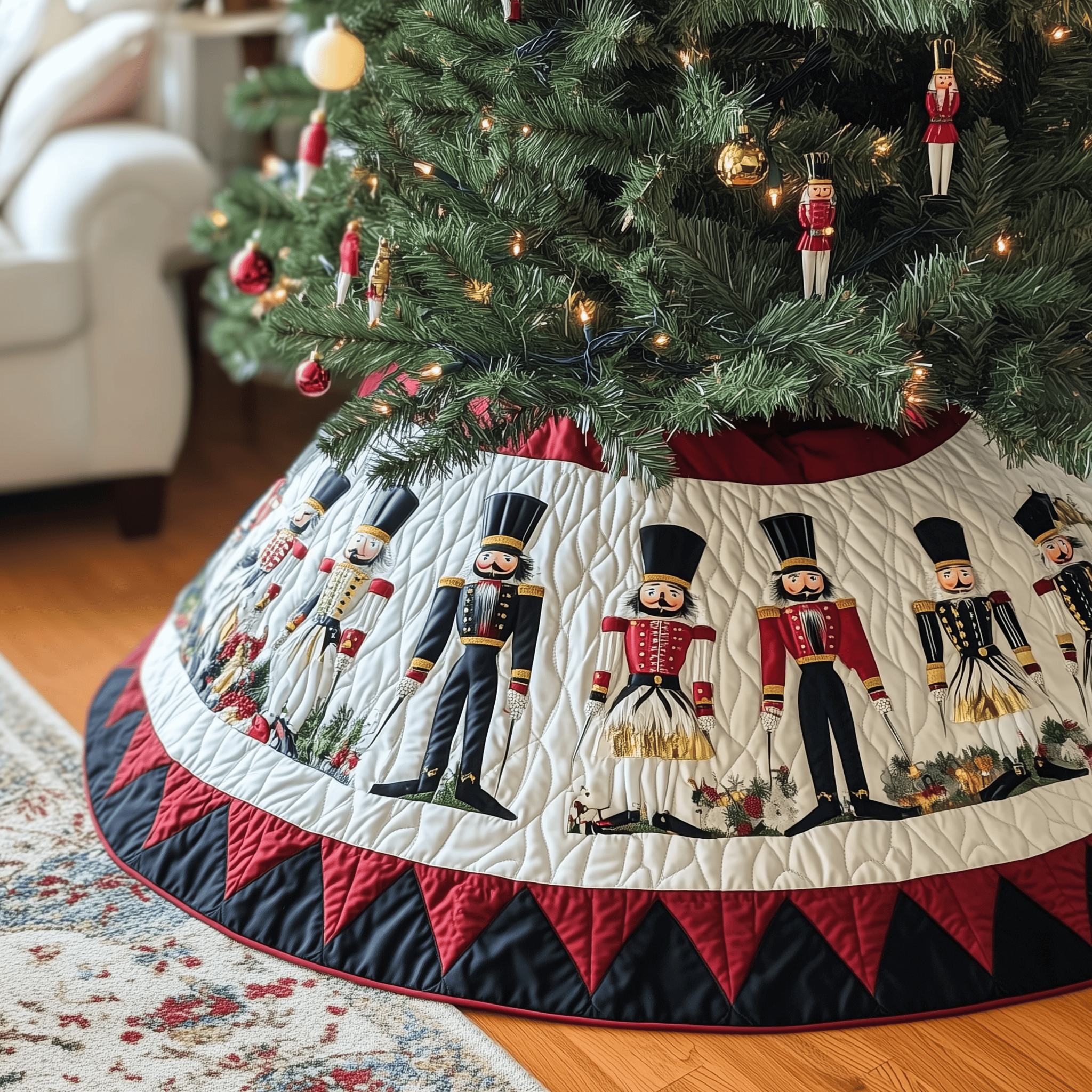 Nutcracker Quilted Tree Skirt Celebrate Without Worry Choose a Secure Tree Skirt - Bancroftclothings