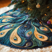 Peacock Quilted Tree Skirt Celebrate Your Way with a Chic and Functional Tree Skirt - Bancroftclothings