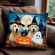 Ghost Golden Retriever Quilted Pillow Case Cute Pillow Covers Best Golden Retriever Gifts - Bancroftclothings