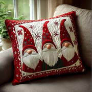 Gnome Joy Quilted Pillow Case Christmas Throw Pillow Covers Gifts For Gnome Lovers - Bancroftclothings