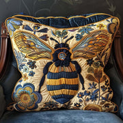 Golden Bee Quilted Pillow Case Natural Home Decor Best Gifts For Bee Lovers - Bancroftclothings